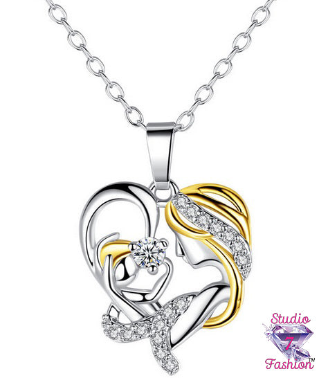 Mother and Baby Heart Necklace