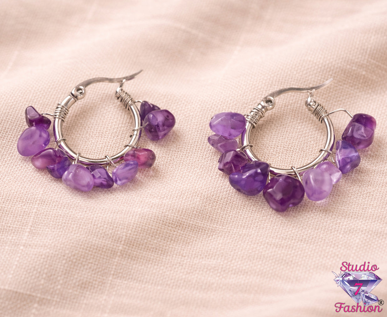 Amethyst Whisper Hoop Earrings