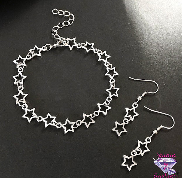 Celestial Stars Earrings and Bracelet Set