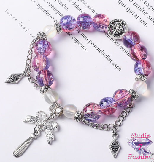 Ethereal Bow & Compass Bracelet Purple