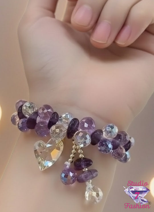 Amethyst Love Cluster Bracelet