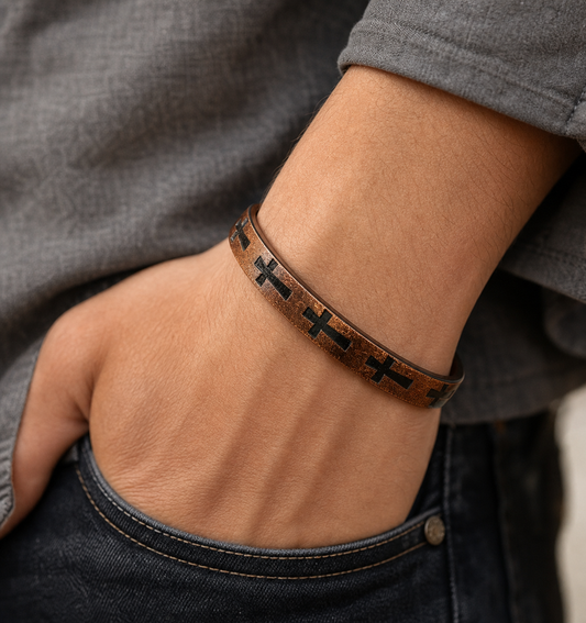 Copper Tone Cross Bracelet | Studio7Fashion,Studio7Fashion