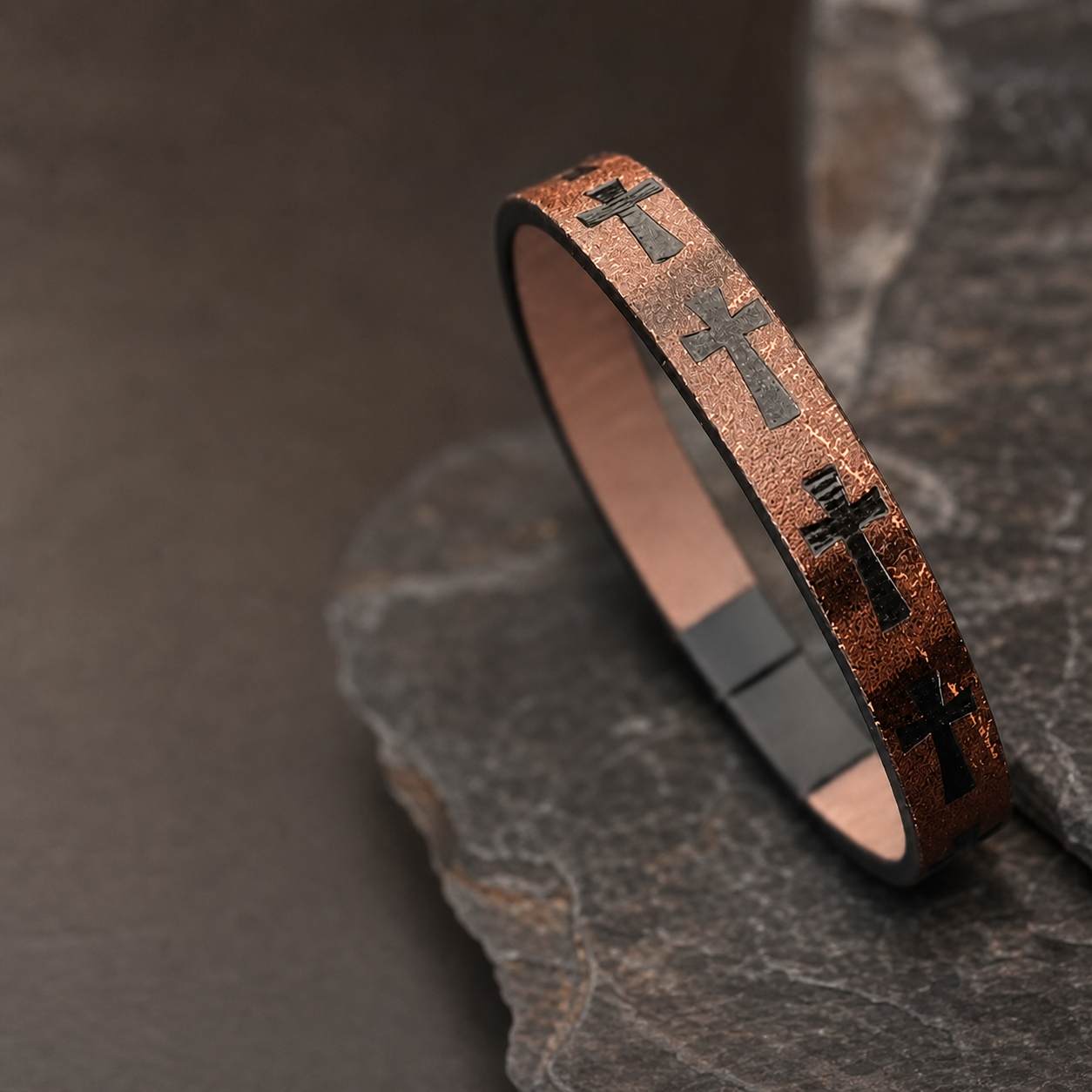 Copper Tone Cross Bracelet,Studio7Fashion