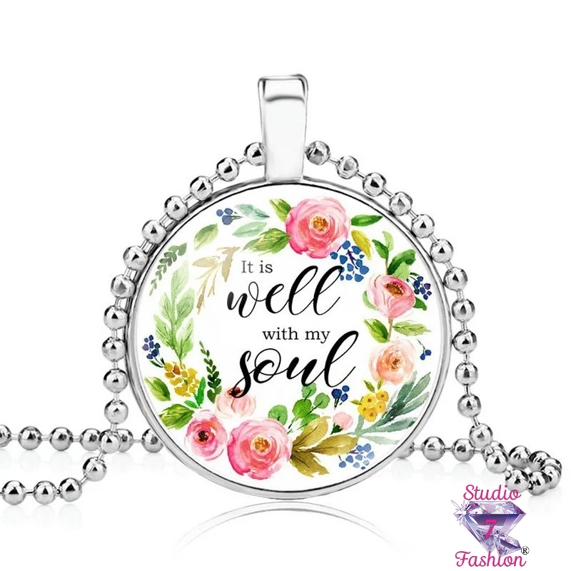 It Is Well Floral Necklace