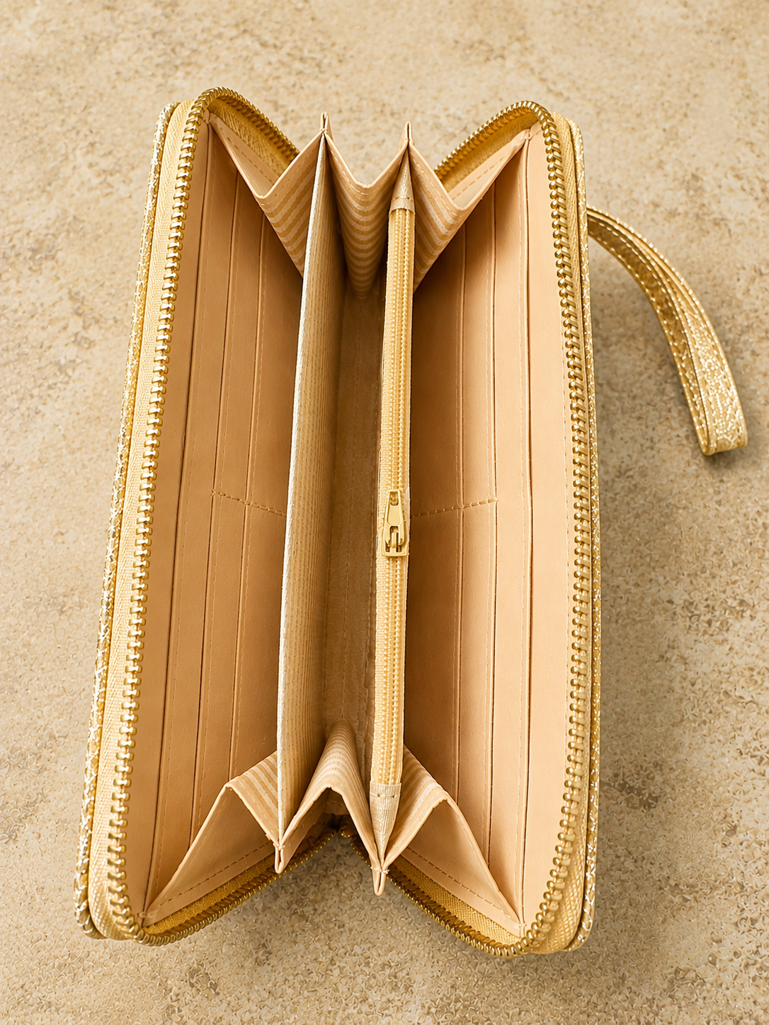 Glam and Go Organizer Wallet Gold