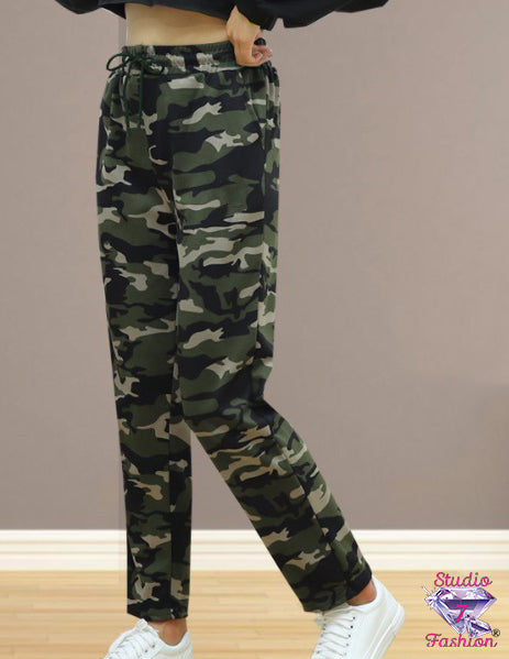 Camouflage Workout Pants Green
