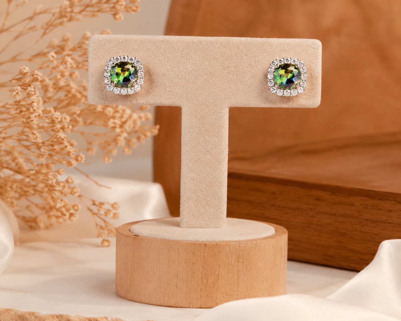 Bedazzled Iridescent Stud Earrings