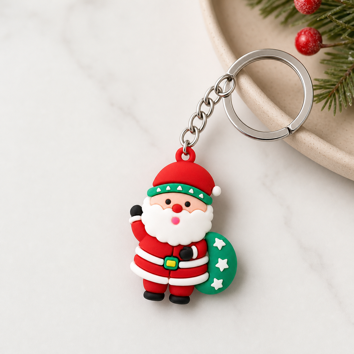 Santa Claus Christmas Keychain,Studio7Fashion