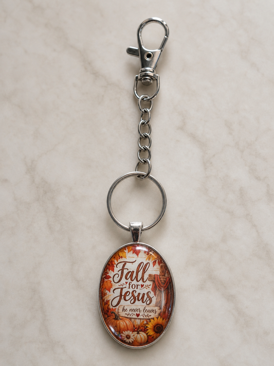 keychain, faith keychain, Christian gift, Jesus, fall decor, autumn, inspirational gift, church gift, religious accessory, silver keychain,Studio7Fashion