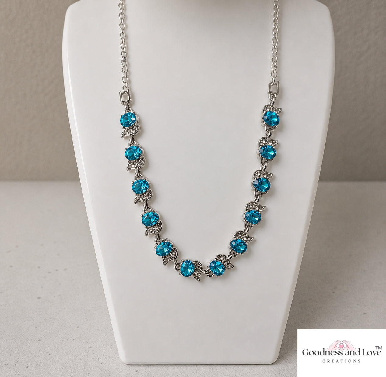 Blue Whispering Petals Necklace