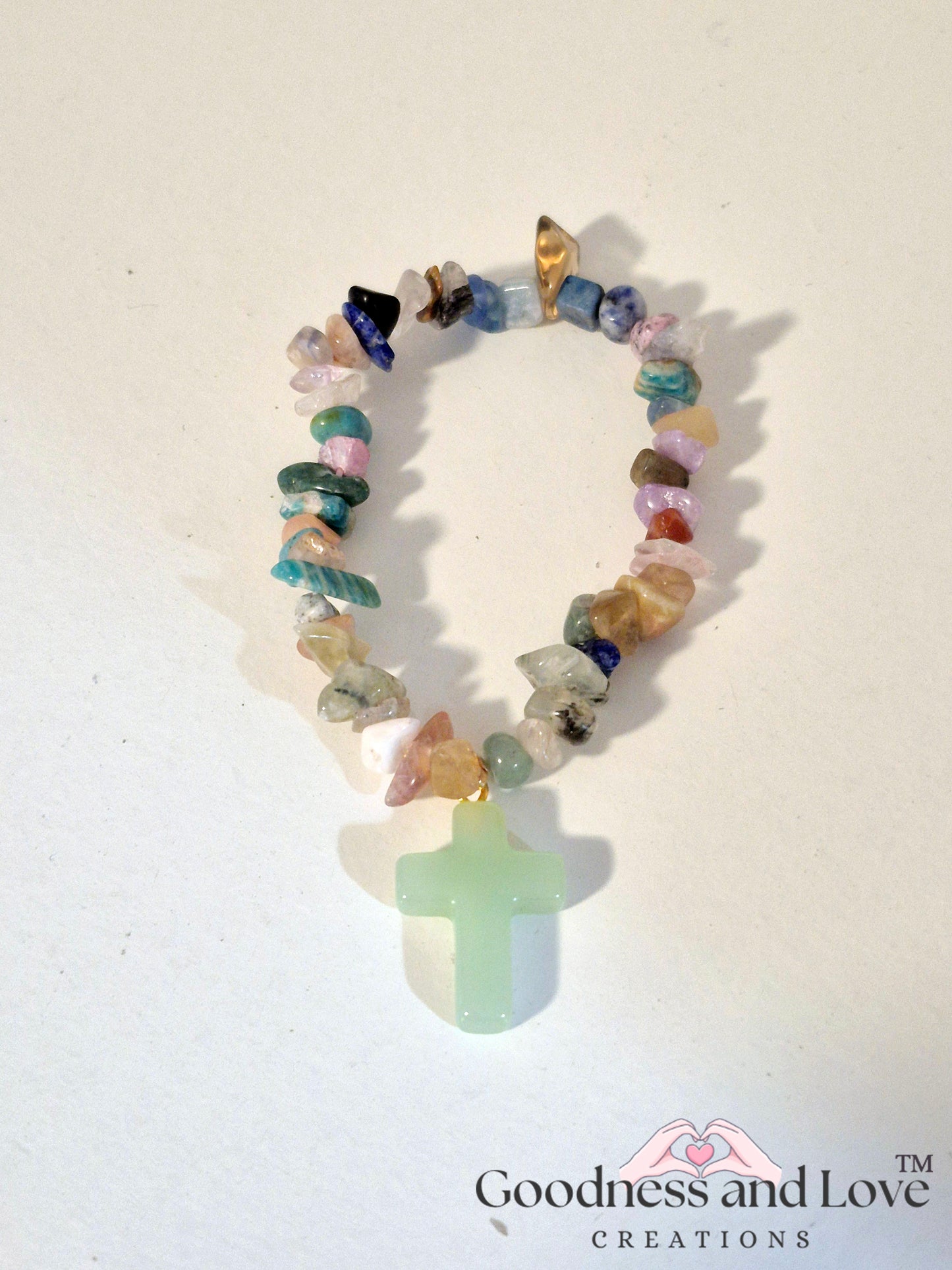 Aventurine Earthen Stone Cross Bracelet