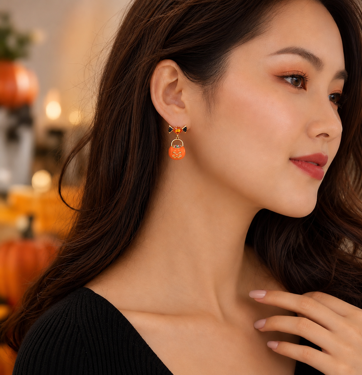 Candy Jack-o'-Lantern Earrings