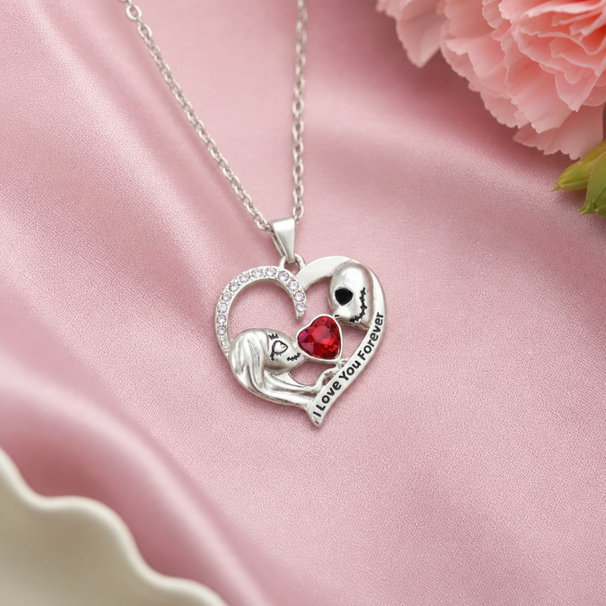 I Love You Forever Heart Pendant Necklace,Studio7Fashion
