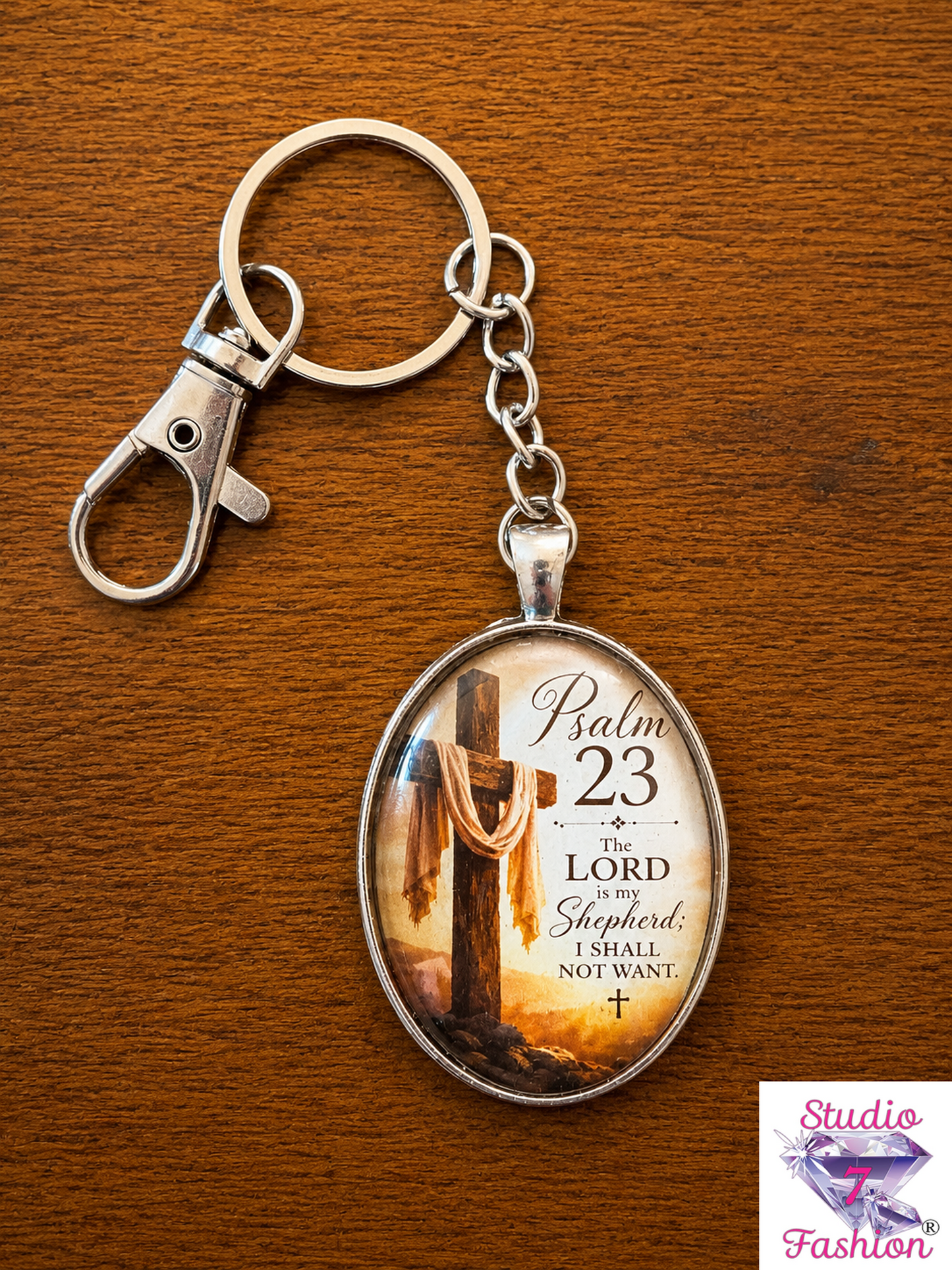 The Lord is My Shepherd Psalm 23 Keychain
