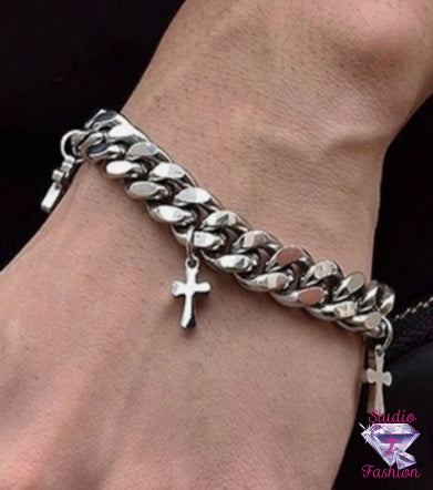 Trinity Curb Charm Bracelet
