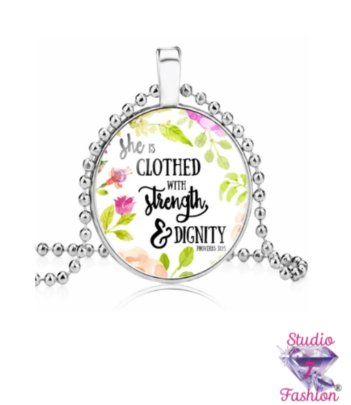 Virtuous Grace Strength & Dignity Medallion Necklace