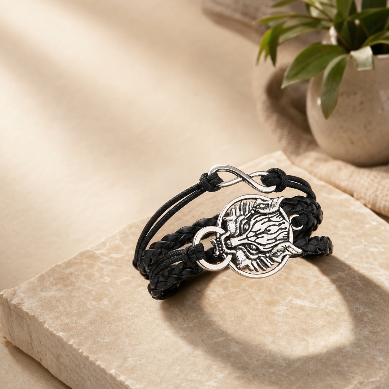 Black Braided Dragon Bracelet,Studio7Fashion