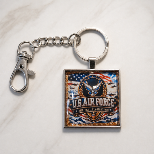 keychain, US Air Force, Air Force, patriotic, military, aviation, American flag, veterans gift, service member gift, patriotic gift, exclusive design,Studio7Fashion