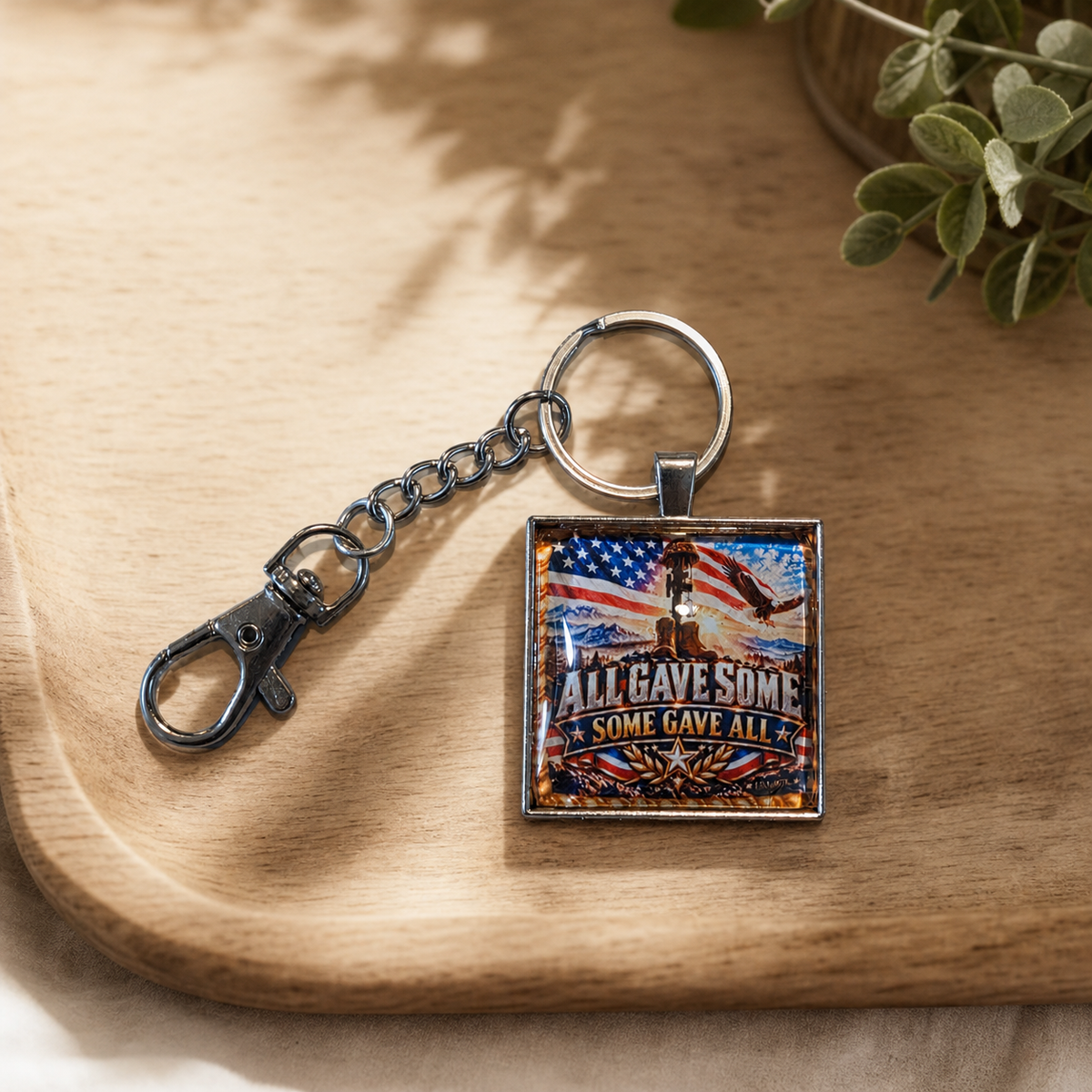 Patriotic Cross Eagle Keychain,Studio7Fashion