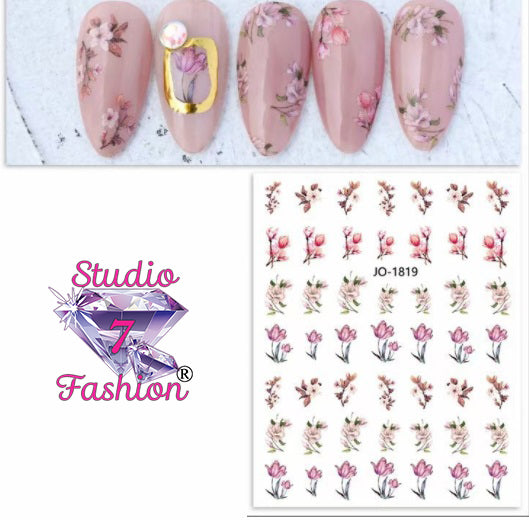 Blooming Elegance Floral Water Nail Transfers