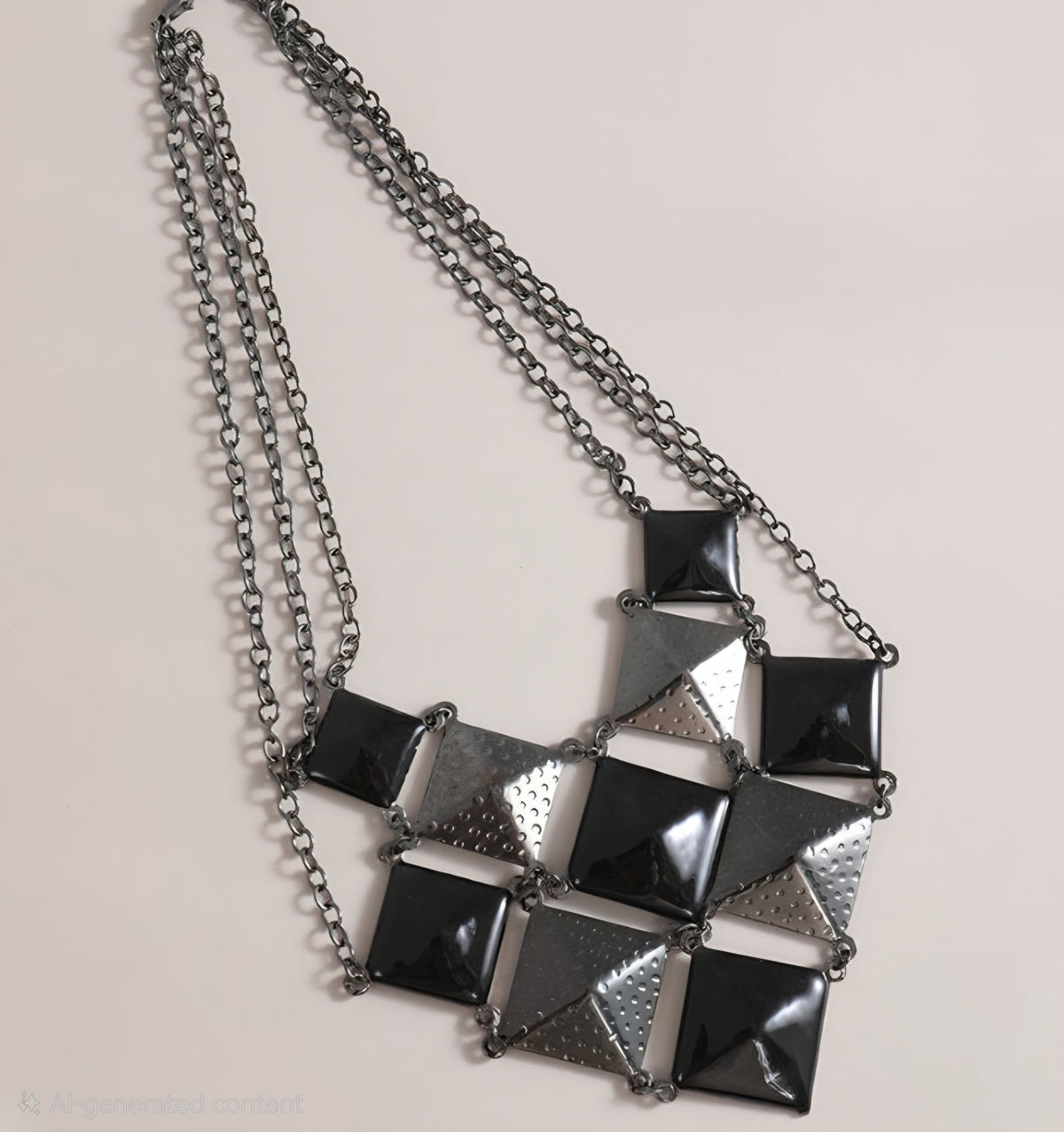 Midnight Geometry Statement Necklace