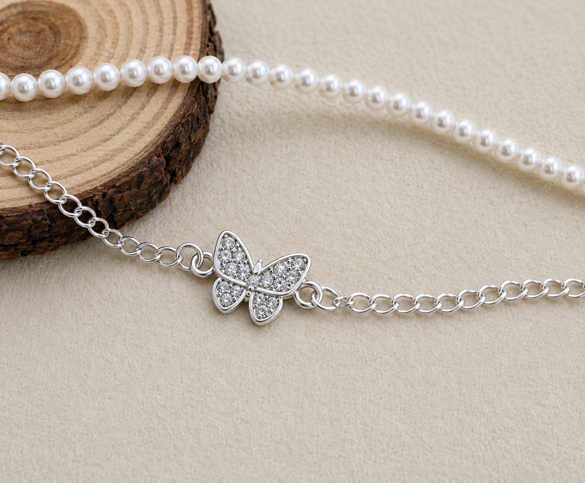 Flutter & Flow Pearl Butterfly Bracelet
