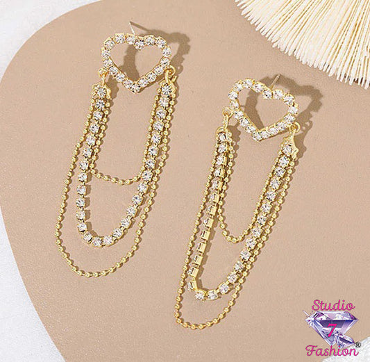 Dazzling Heart Cascades Earrings