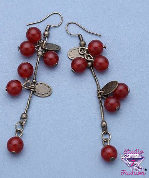 Ruby Radiance Dangle Earrings
