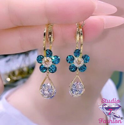 Turquoise Dazzle Drop Earrings