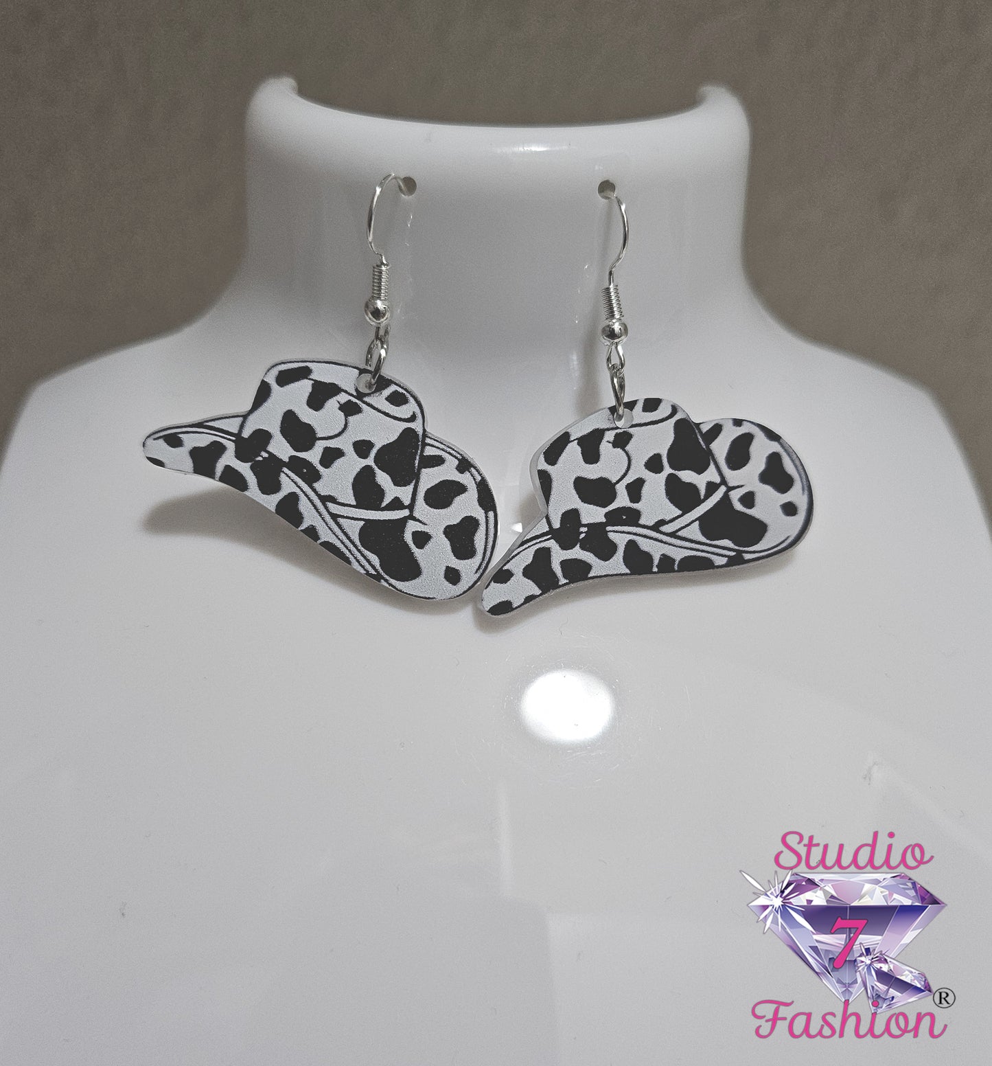 Cowboy Hat Earrings Black