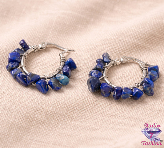 Cobalt Whisper Hoop Earrings