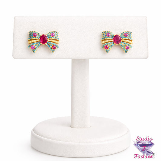 Royal Ribbon Pavé Bow Earrings