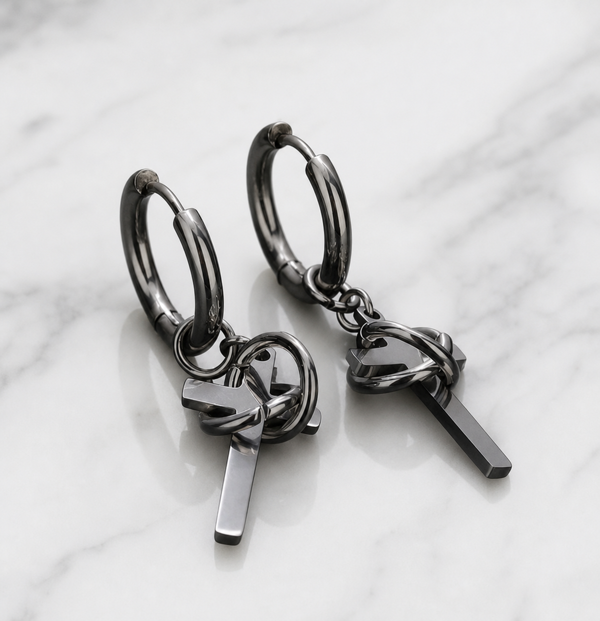earrings, hoop earrings, cross earrings, faith jewelry, Christian jewelry, silver-tone jewelry, church jewelry, gift, everyday wear,Studio7Fashion