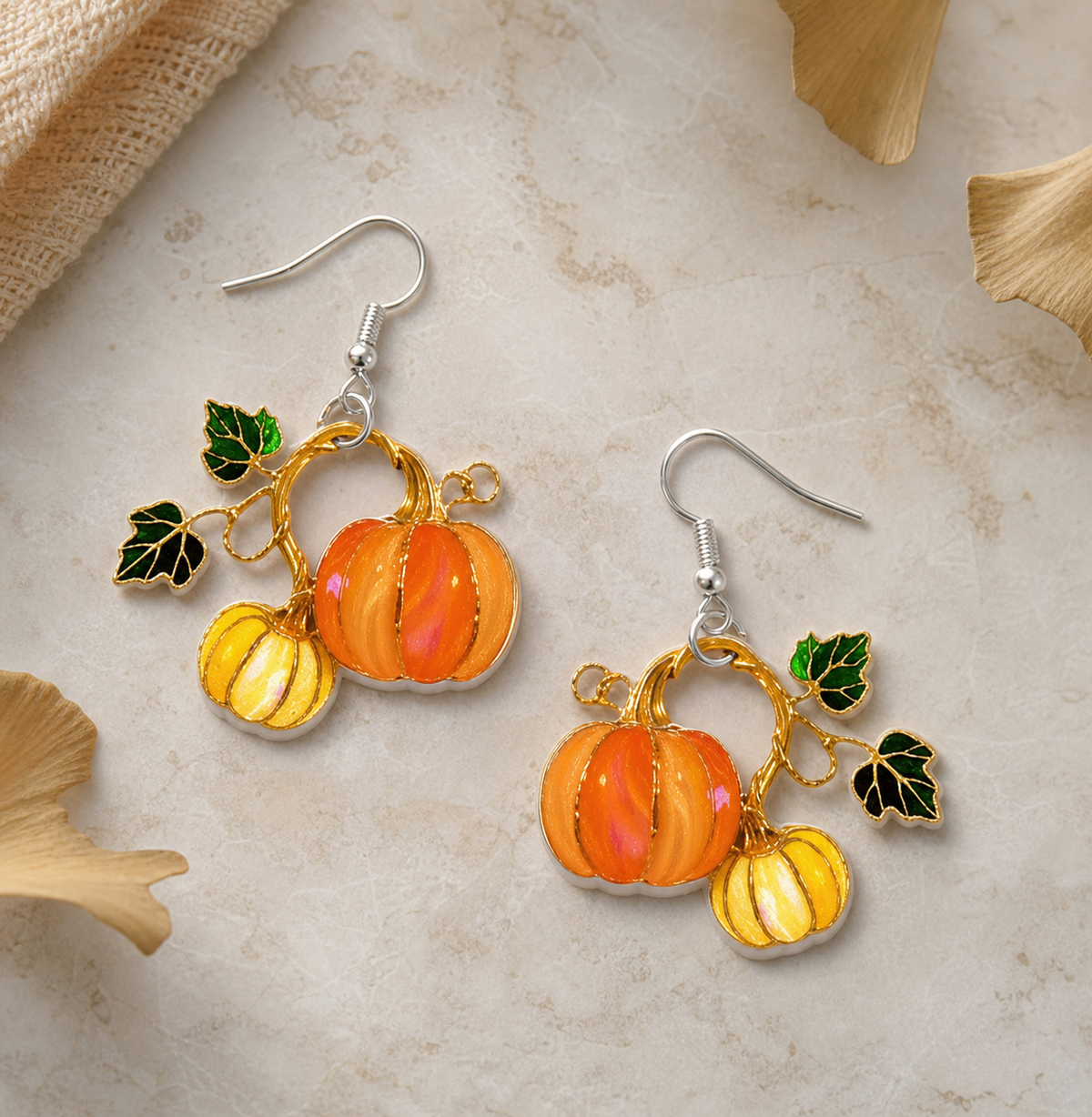 Pumpkin Harvest Earrings,Studio7Fashion