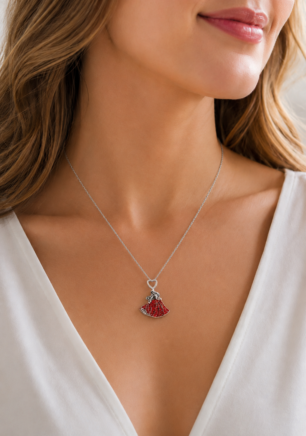 Red Princess Pendant Necklace