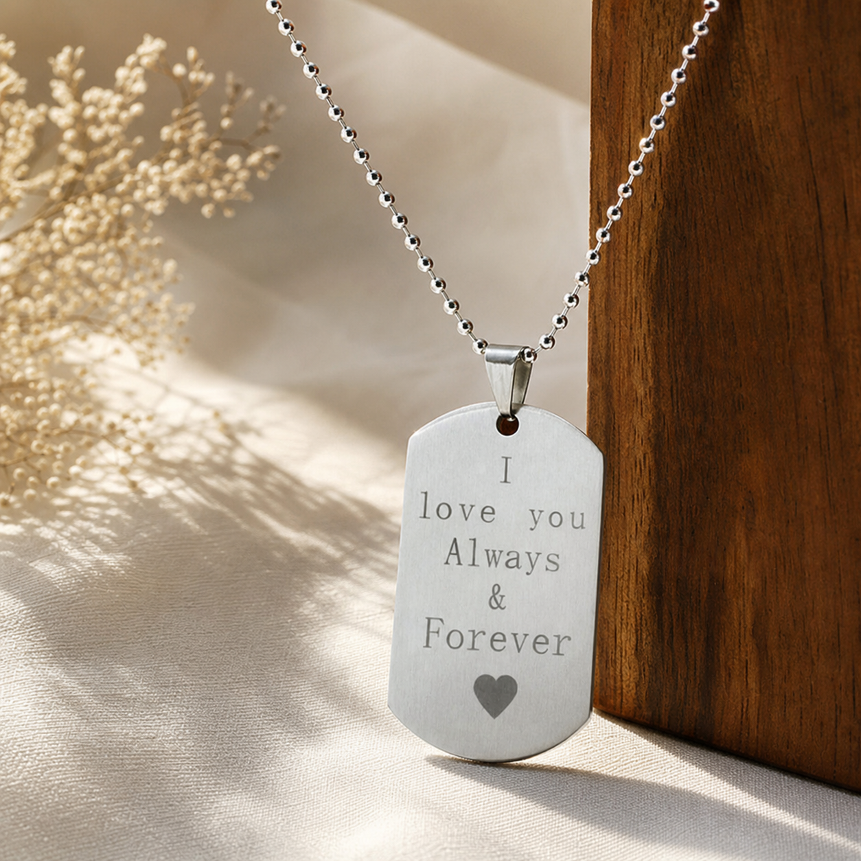 I Love You Always & Forever Silver-Tone Necklace,Studio7Fashion