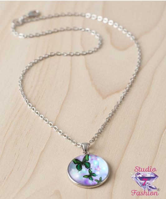 Butterfly Cabochon Necklace