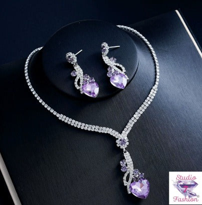 Enchanted Amethyst Heart Statement Set
