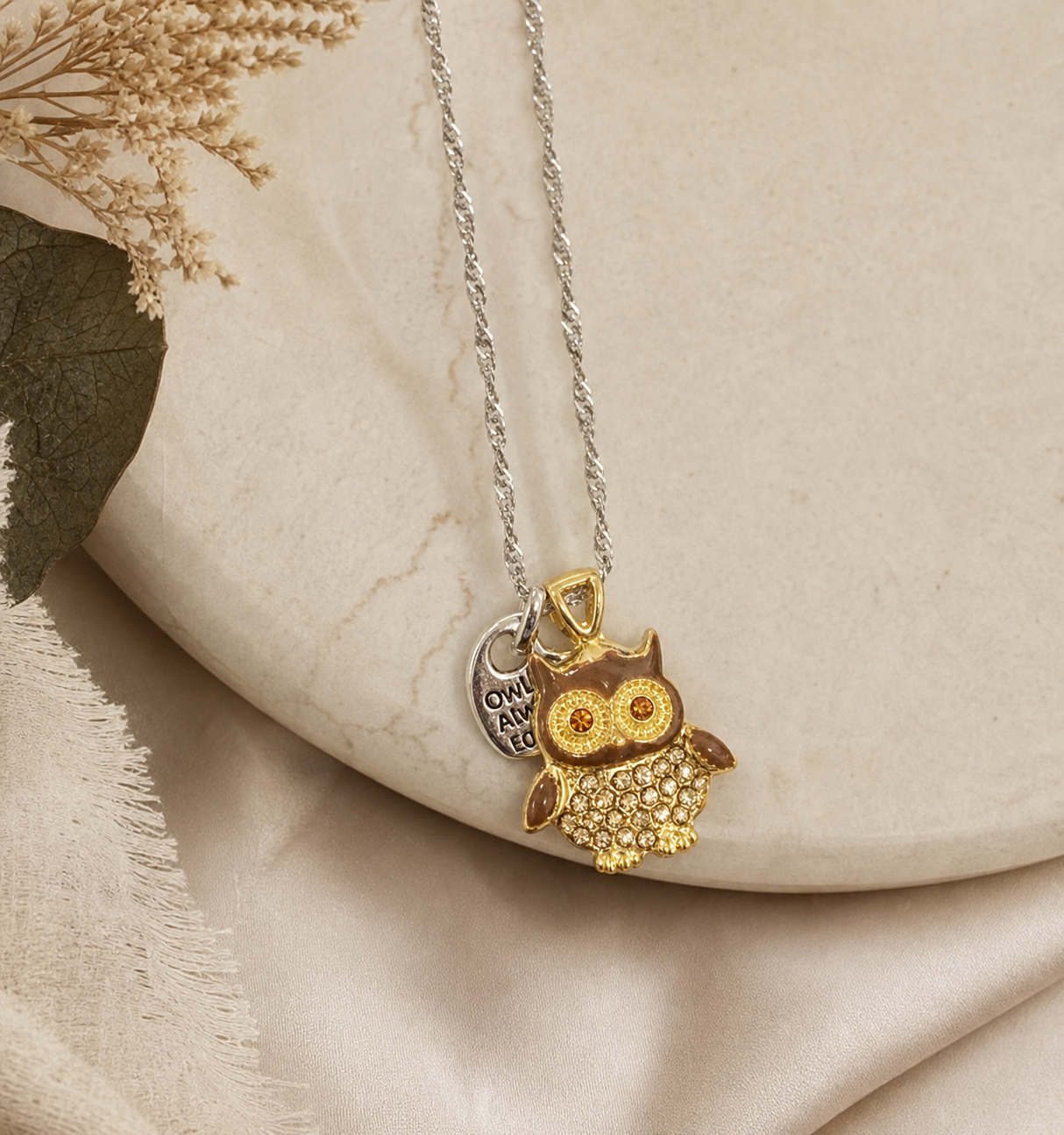 Owl Pendant Necklace,Studio7Fashion