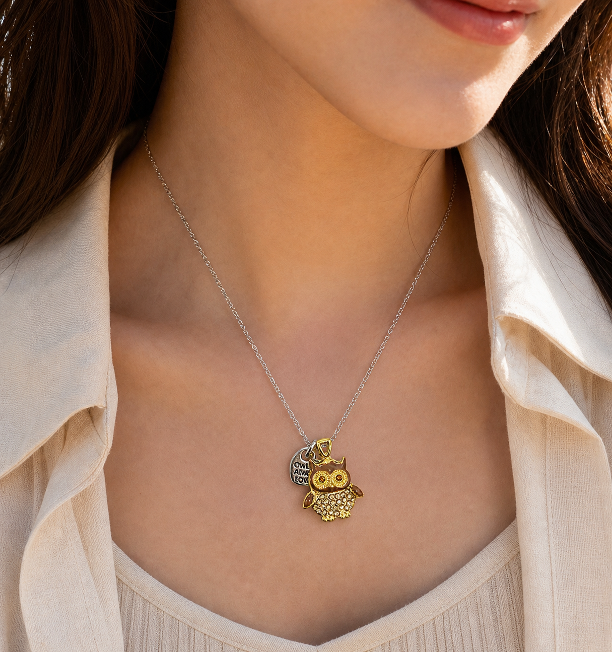 Golden Owl Pendant Necklace | Studio7Fashion,Studio7Fashion