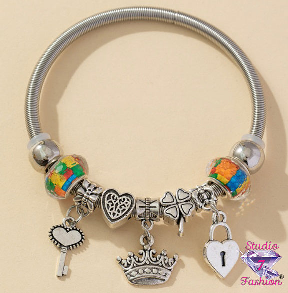 Blue/Yellow/Orange Royalty Charm Bracelet