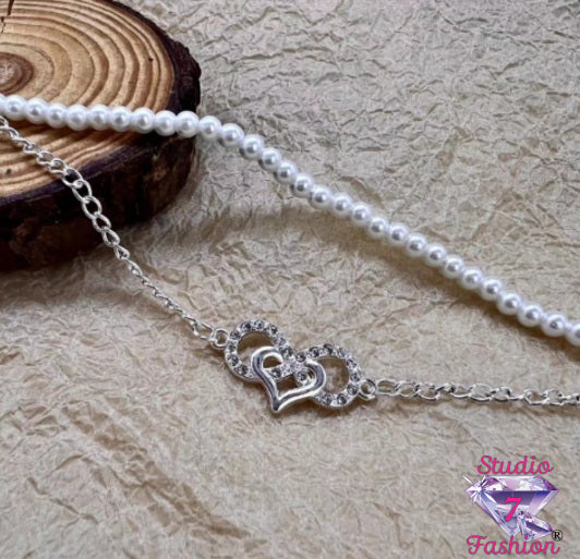 Infinite Grace Pearl & Rhinestone Link Bracelet