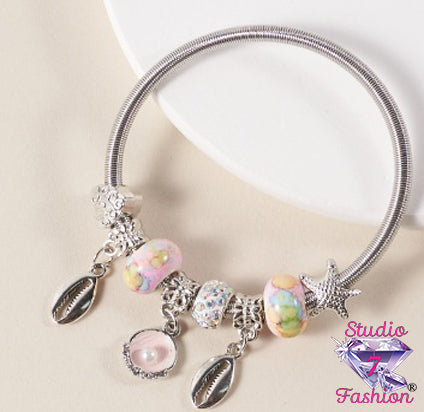 Pink Ocean Treasure Charm Bracelet