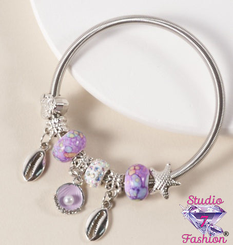 Purple Ocean Treasure Charm Bracelet