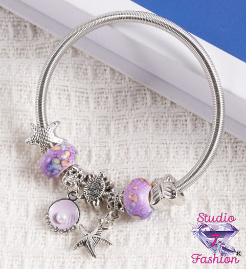 Lavender Ocean Treasure Charm Bracelet