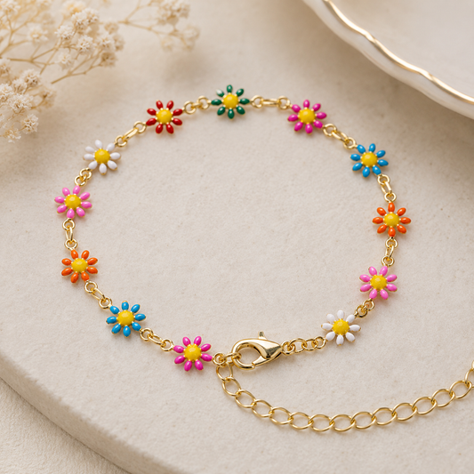 Daisy Chain Enamel Bracelet