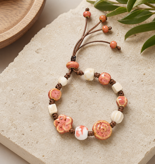 Adjustable Earth Tone Beaded Bracelet,Studio7Fashion