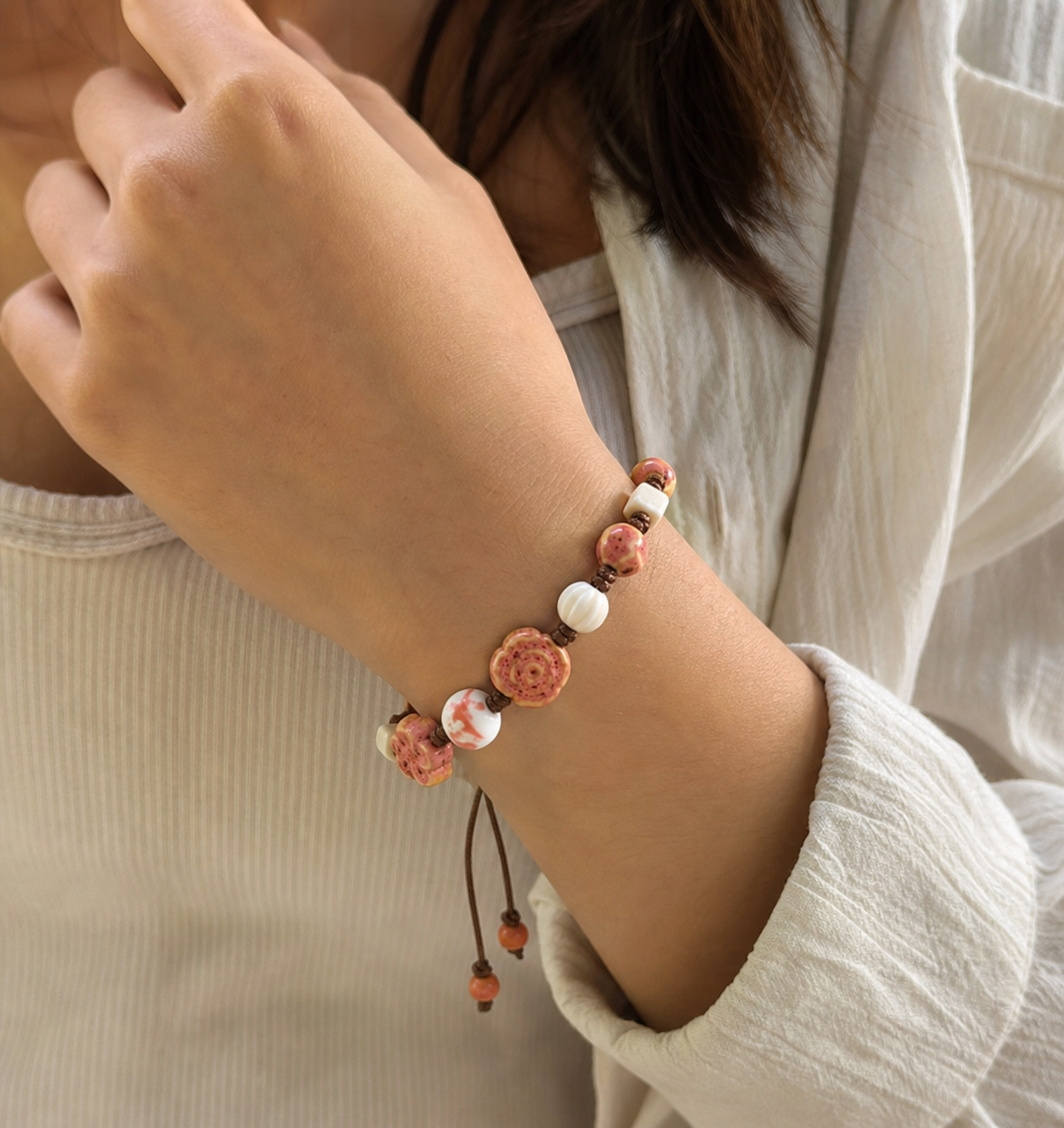 Adjustable Earth Tone Beaded Bracelet | Studio7Fashion,Studio7Fashion