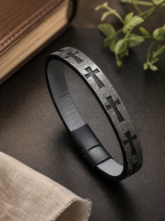 Black Cross Cuff Bracelet,Studio7Fashion