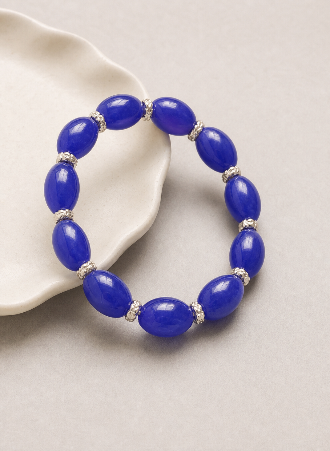 bracelet, blue bracelet, beaded bracelet, gold-tone accents, jewelry, everyday jewelry, gift for her,Studio7Fashion